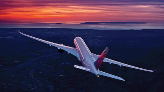 Un avión de Delta Air Lines en pleno vuelo. 