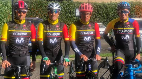 Jefferson Cepeda, Jhonatan Narváez, Jonathan Caicedo y Richard Carapaz, se alistan para el Mundial de Ciclismo. 