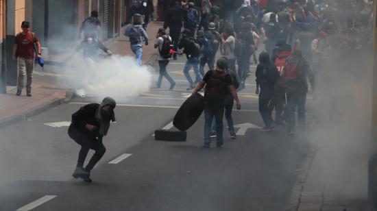 Protestas en Quito durante el paro nacional de transporte,