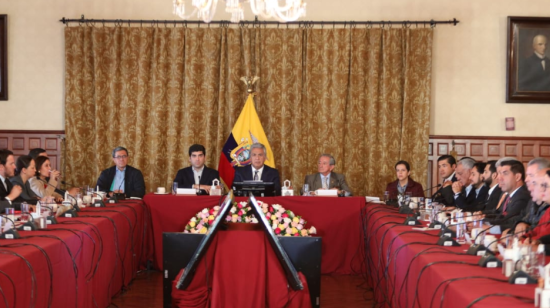 El presidente Lenín Moreno se reunió con los ministros este 3 de octubre.  