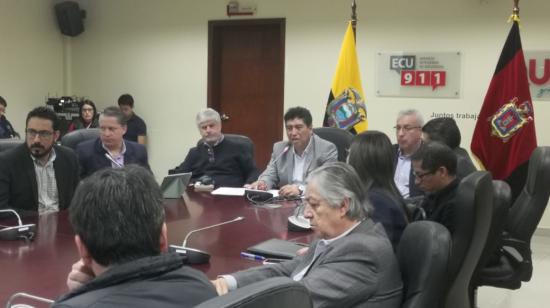 El alcalde Jorge Yunda dio una rueda de prensa sobre las manifestaciones del 3 de octubre. 