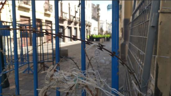 El Centro Histórico de Quito permanece blindado ante la eventual llegada de las manifestaciones.