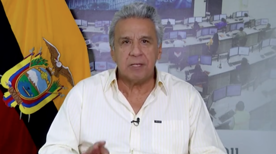 El presidente Lenin Moreno en cadena nacional.