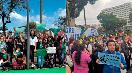 Imagen de archivo del 17 de septiembre de 2019 de manifestantes a favor y en contra de la despenalización del aborto.