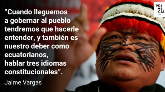 El presidente de la Confederación de Nacionalidades Indígenas del Ecuador (Conaie), Jaime Vargas, lideró un paro que duró más de 10 días en el país. 