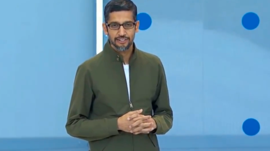 Sundar Pichai, CEO de Google, durante una conferencia en 2018.