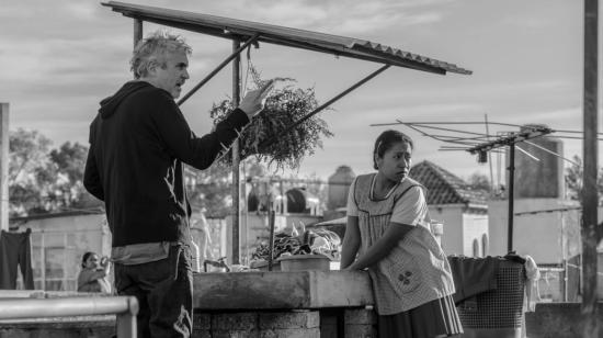 Alfonso Cuarón durante el rodaje de 'Roma'