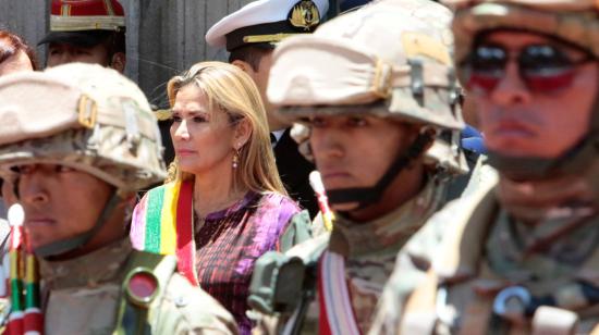 La presidenta interina de Bolivia, Jeanine Añez, el día de su posesión, el 18 de noviembre de 2019.