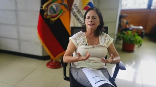 La ministra de Educación, Monserrat Creamer, en entrevista con PRIMICIAS