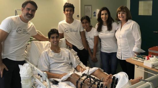 Juan Manuel Correa recibió a su familia en el hospital del Reino Unido. 