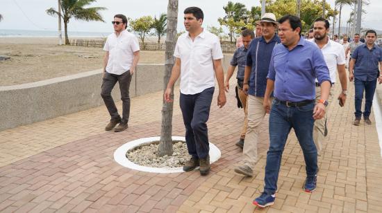 El vicepresidente Otto Sonnenholzner y el presidente de la Asamblea Nacional, César Litardo, en un evento en Manabí, el 7 de diciembre de 2019.