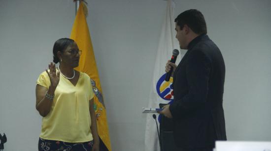 Rosa Chalá, durante su posesión como vicepresidenta del CPCCS, el 13 de junio de 2019.