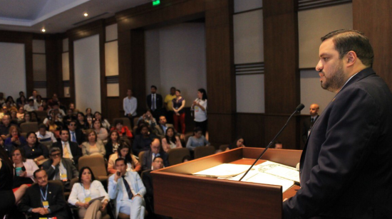 El ministro de Trabajo, Andrés Madero, durante una conferencia sobre la reforma laboral en la UEES, el pasado 29 de noviembre de 2019.