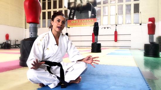 Jacqueline Factos en un entrenamiento en el gimnasio de la Concentración Deportiva de Pichincha. 