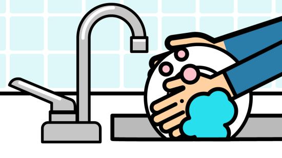 Cerrar la llave cuando se lava los platos es una forma de cuidar el agua.