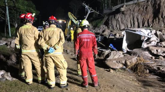 Un muro de contención colapsó en Sigsig, Azuay, cinco personas fallecieron a causa del incidente este 1 de enero de 2020.