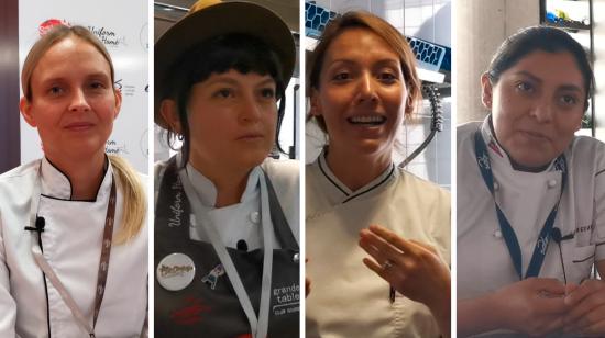 De izquierda a derecha. Nathalie Areco, Tatiana Rodríguez, Alejandra Espinoza, Carolina Guadalupe. Chefs ponentes de Latitud Cero 2020. 