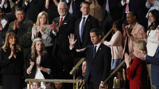 El dirigente opositor venezolano, Juan Guaidó, recibió la ovación de pie durante el discurso del Estado de la Unión.