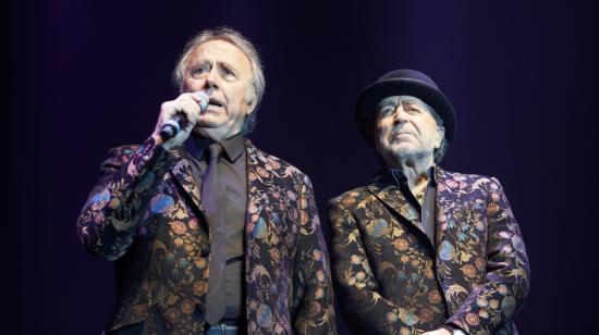 Joan Manuel Serrat y Joaquín Sabina durante su show en Barcelona el pasado 25 de enero, como parte de la gira "Serrat & Sabina. No hay dos sin tres".