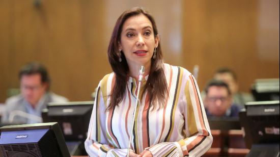 La asambleísta Gabriela Larreátegui en el pleno de la Asamblea.