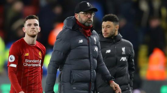 Jürgen Klopp, director técnico del Liverpool, tras la derrota ante el Watford. 