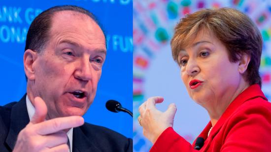 David Malpass, presidente del Grupo del Banco Mundial y Kristalina Georgieva, directora gerente del Fondo Monetario Internacional (FMI). 