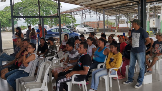 Los venezolanos que se encuentran en el refugio Un techo para el camino de Hogar de Cristo, en Guayaquil.