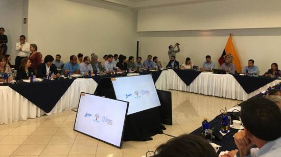 El presidente Lenín Moreno se reunió con su gabinete en Guayaquil, viernes 6 de marzo de 2020.