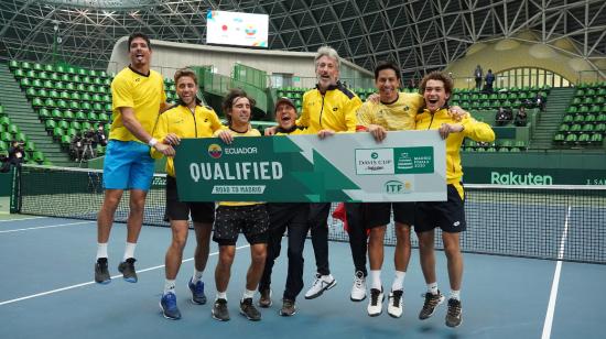 El equipo ecuatoriano de Copa Davis festejó su clasificación al Grupo Mundial.