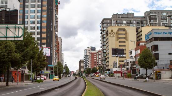 Imagen de la avenida 6 de Diciembre, en el norte de Quito, el 17 de marzo de 2020.