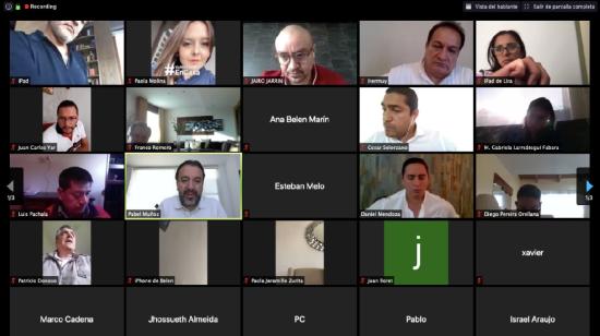 Los miembros de la Comisión de Régimen Económico sesionaron por videoconferencia este 21 de marzo de 2020.