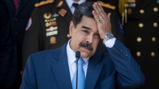 Fotografía de archivo del 12 de marzo de 2020 del presidente de Venezuela, Nicolás Maduro, durante una rueda de prensa en Caracas (Venezuela).