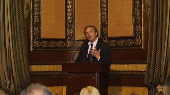 Melvin Hoyos en diciembre de 2015, durante la presentación de "Guayaquil Ibérico", en el Municipio de Guayaquil.