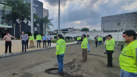 Parte del personal de la Policía Judicial que llegó a Guayaquil y se sumará a las acciones exequiales en la ciudad.