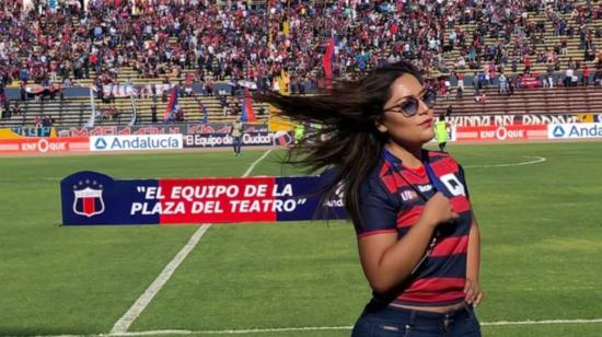 Samantha Yépez en un partido de Deportivo Quito, en el estadio Olímpico Atahualpa.