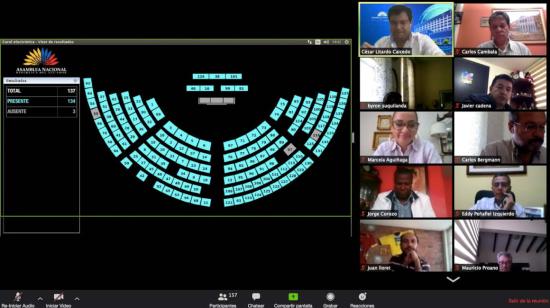 Reunión virtual del pleno de la Asamblea Nacional, 16 de abril de 2020.