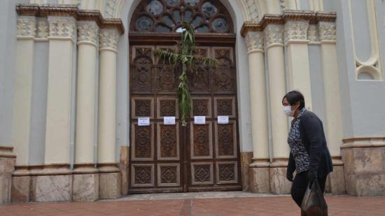 Fachada de la Iglesia San Alfonso en Cuenca, 5 de abril del 2020.