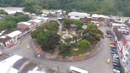 Parque principal del cantón Santiago de Méndez, ubicado en el centro de la provincia de Morona Santiago, donde ocurrieron los temblores.