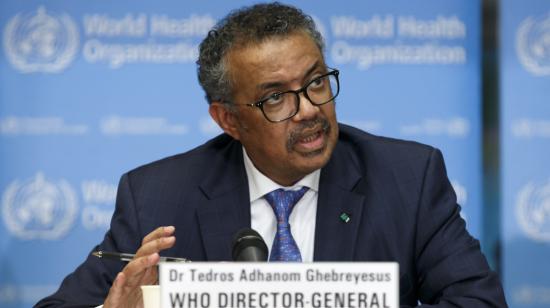 El director general de la OMS, Tedros Adhanom Ghebreyesus, durante una rueda de prensa, el 6 de diciembre de 2020.