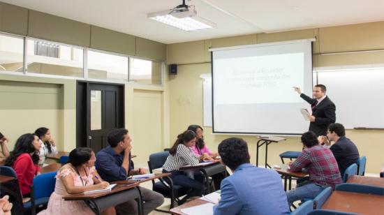 Imagen referencial de una clase en la universidad ESPOL de Guayaquil, el 9 de marzo de 2020. 