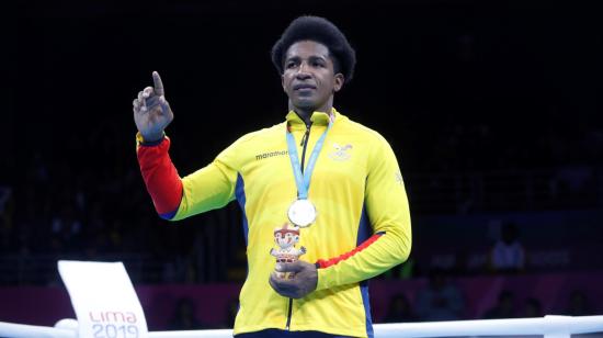 En la imagen, el boxeador ecuatoriano Julio Castillo, en los Juegos Panamericanos de Lima 2019.