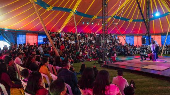 Una de las últimas funciones de La Insensata, Carpa de Circo, en diciembre de 2019, en Machachi.