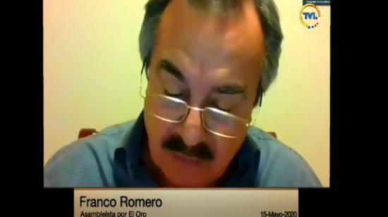 Daniel Mendoza encargó la presidencia de la Comisión de Régimen Económico al legislador de El Oro, Franco Romero, entre el 15 y 18 de mayo de 2020. 