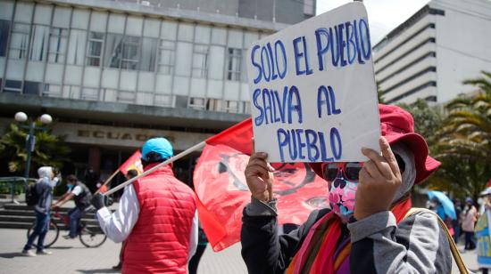 Gremios de trabajadores protestaron este 18 de mayo de 2020 en contra de las reformas laborales planteadas en la Ley Humanitaria.