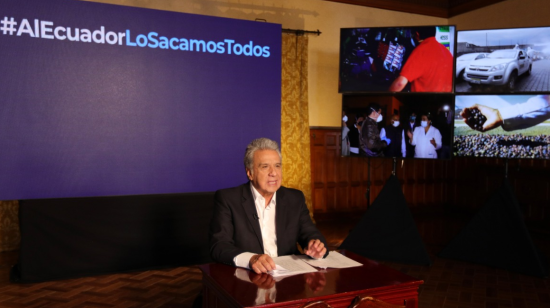 El presidente Lenín Moreno ofreció una cadena nacional este 19 de mayo de 2020.