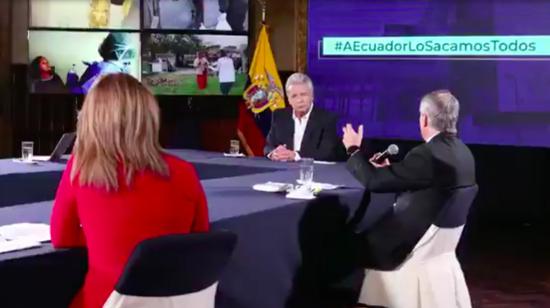 El presidente Lenín Moreno dialogó con periodistas sobre las medidas económicas este 22 de mayo de 2020.