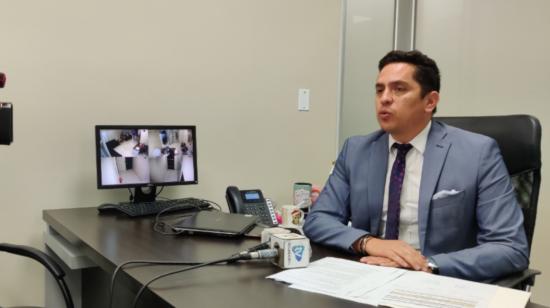 El presidente de EMCO, Marco Ávila, durante un conversatorio con medios de comunicación. 