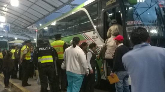 El terminal del Playon de la Marín, en el centro de Quito; es la parada de los buses que van y vienen hacia Rumiñahui.