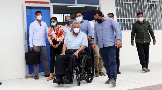 El presidente Lenín Moreno visitó el centro médico de Colonche, en Santa Elena, este 4 de junio de 2020.