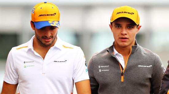 Carlos Sainz y Lando Norris pilotos del equipo McLaren.